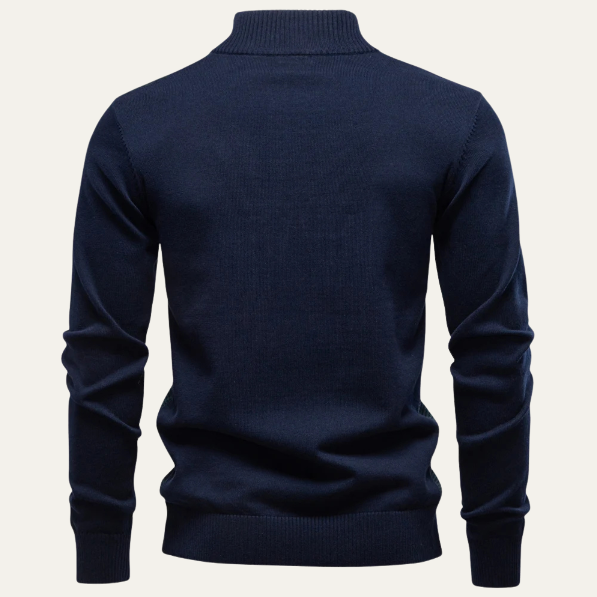 Men’s Textured Rib Quarter Zip Stand Collar Sweater