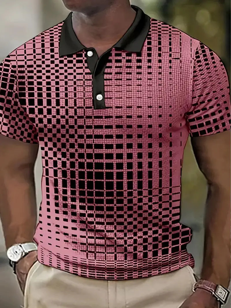 Golf shirt by David, short sleeve with contrasting lapel