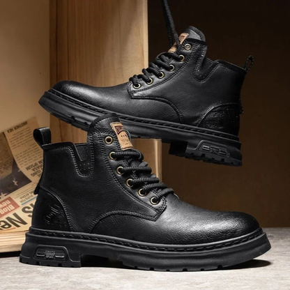 The Belgravia Men’s Brown Leather Work Boots with Non-Slip Sole