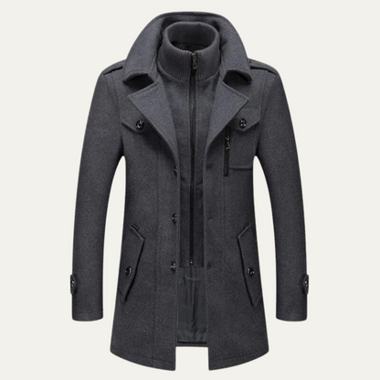 The Amersham Men's Smart Winter Trench Coat with Stand Collar