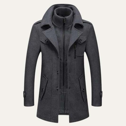 The Amersham Men's Smart Winter Trench Coat with Stand Collar