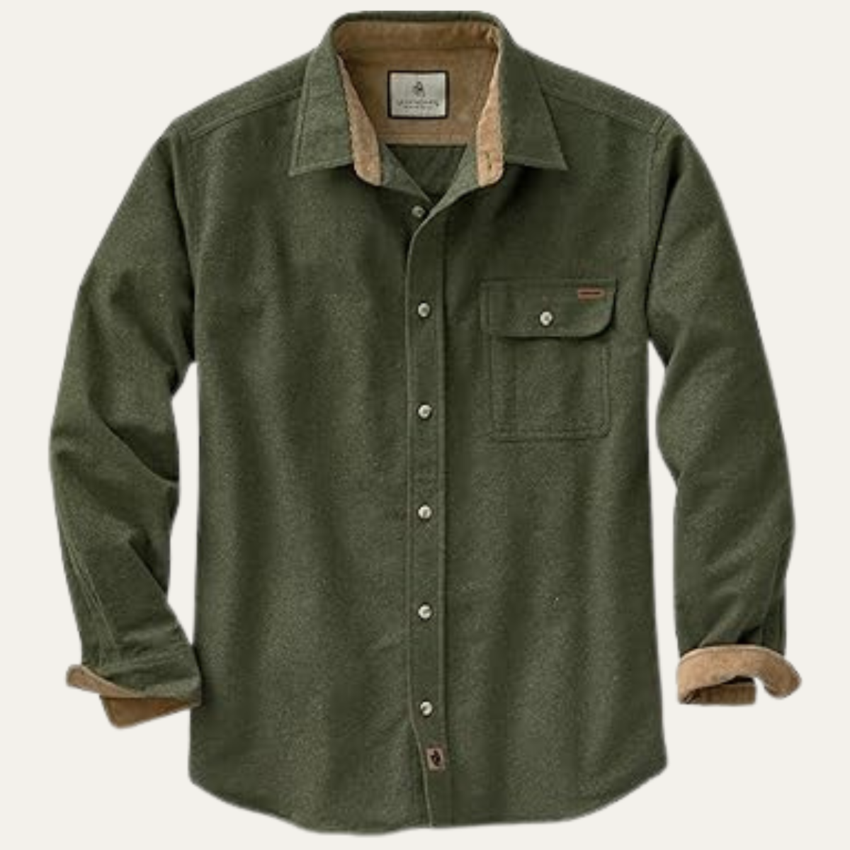 The Capri Men’s Legendary Flannel Button Down Shirt Workwear with Corduroy Trim