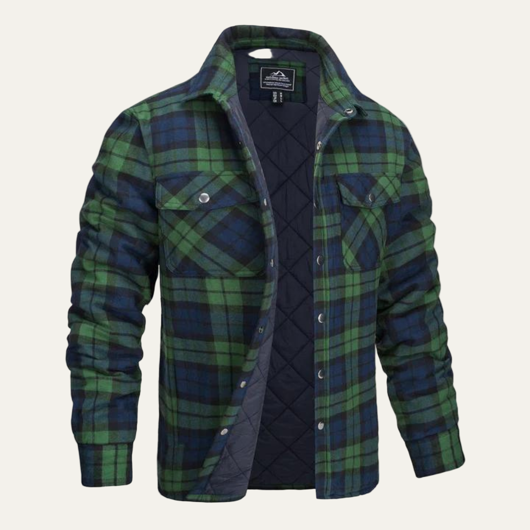 Men’s Quilted Flannel Check Shirt Jacket