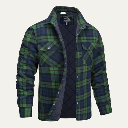 Men’s Quilted Flannel Check Shirt Jacket