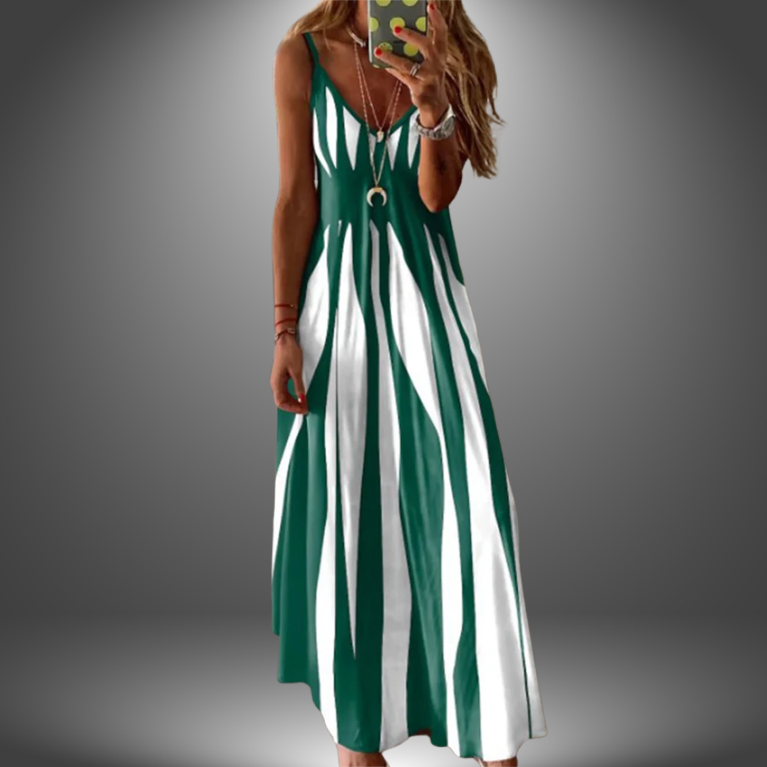 Brianna | Chic Horizontal Maxi Sundress for Easy Wear