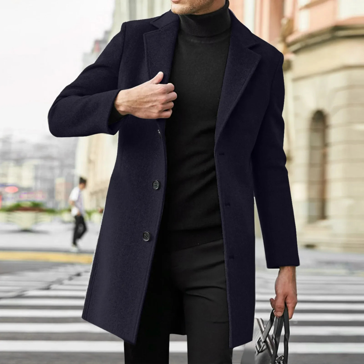 The San Candido Men’s Winter Wool Blend Slim Fit Overcoat