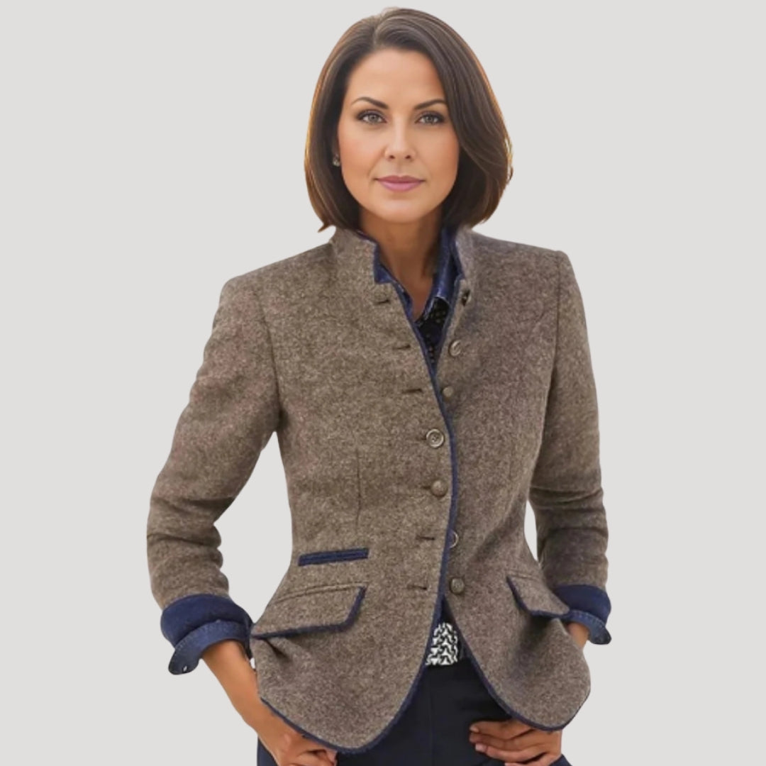 Classic Fit Tweed Women's Blazer - BritishElegance