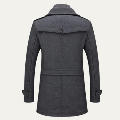 The Amersham Men's Smart Winter Trench Coat with Stand Collar