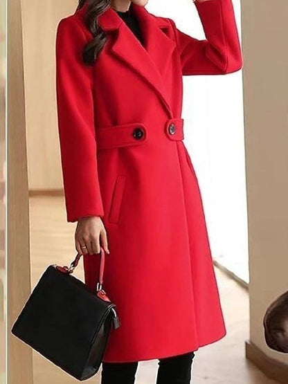 Warm Ladies Belted Winter Coat
