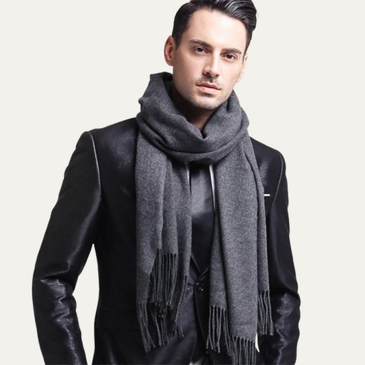 The Rive Gauche Cashmere Merino Scarf for Men - Grey