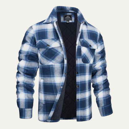Men’s Quilted Flannel Check Shirt Jacket