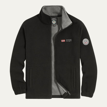Men’s Textured Fleece High Collar Zip Jacket