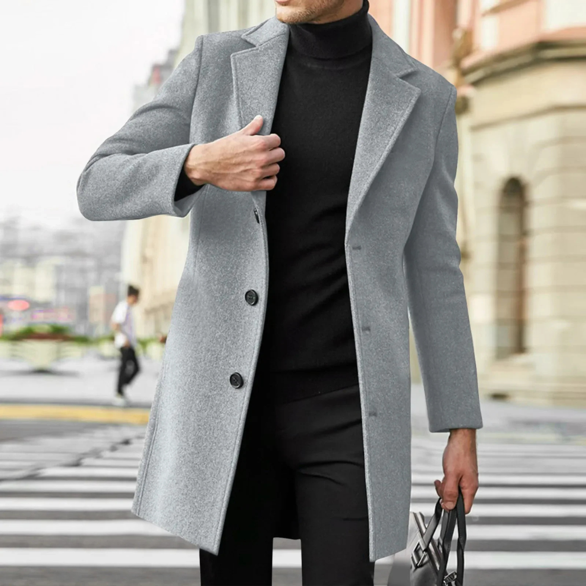 The San Candido Men’s Winter Wool Blend Slim Fit Overcoat
