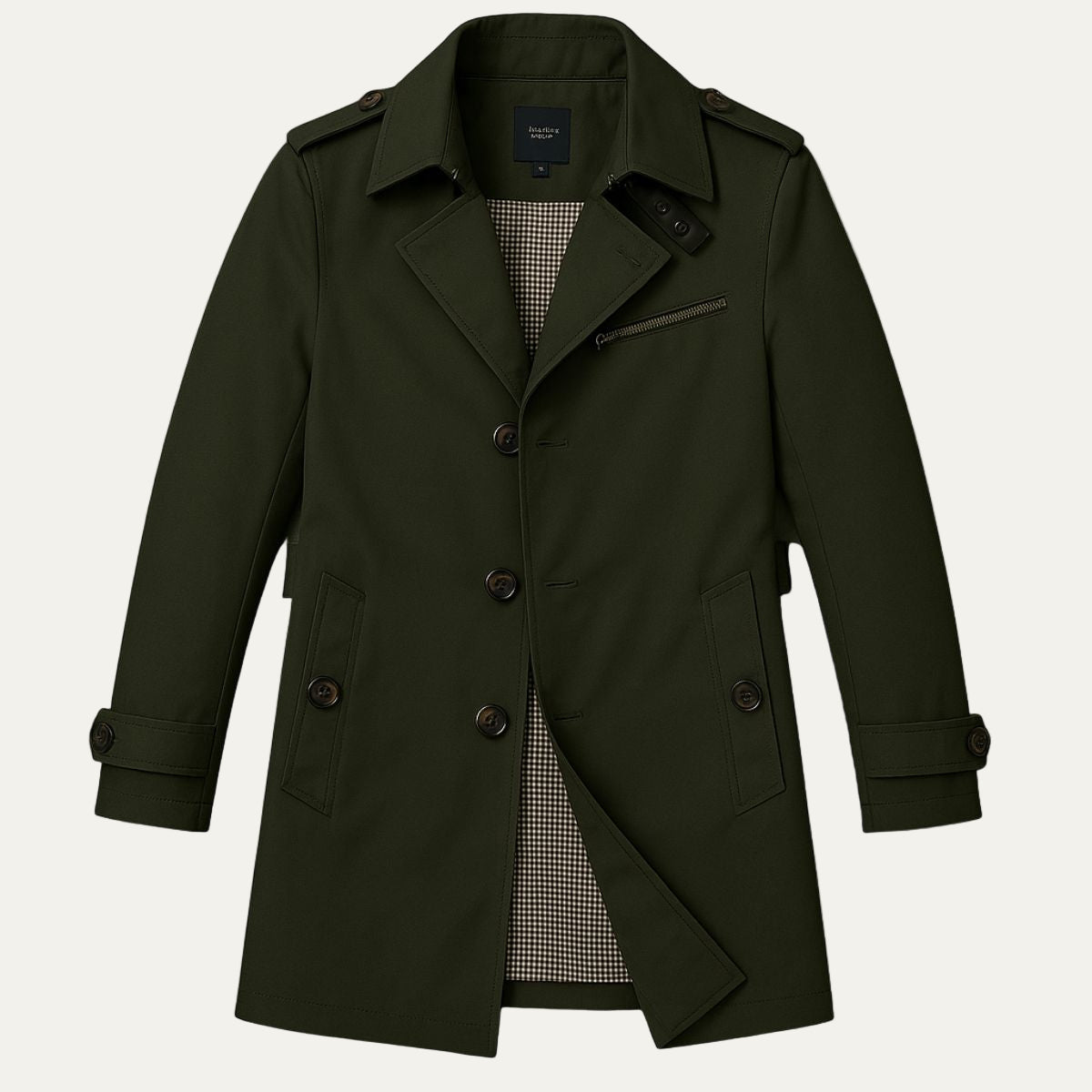 Men’s Single Breasted Mid Length Trench Coat