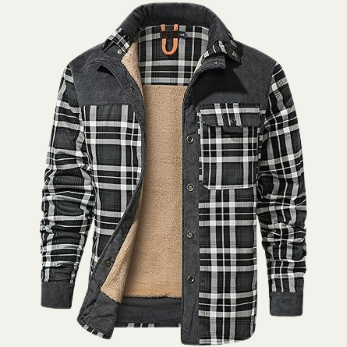 The Procida Men’s Outdoor Sherpa Lined Flannel Shirt Jacket