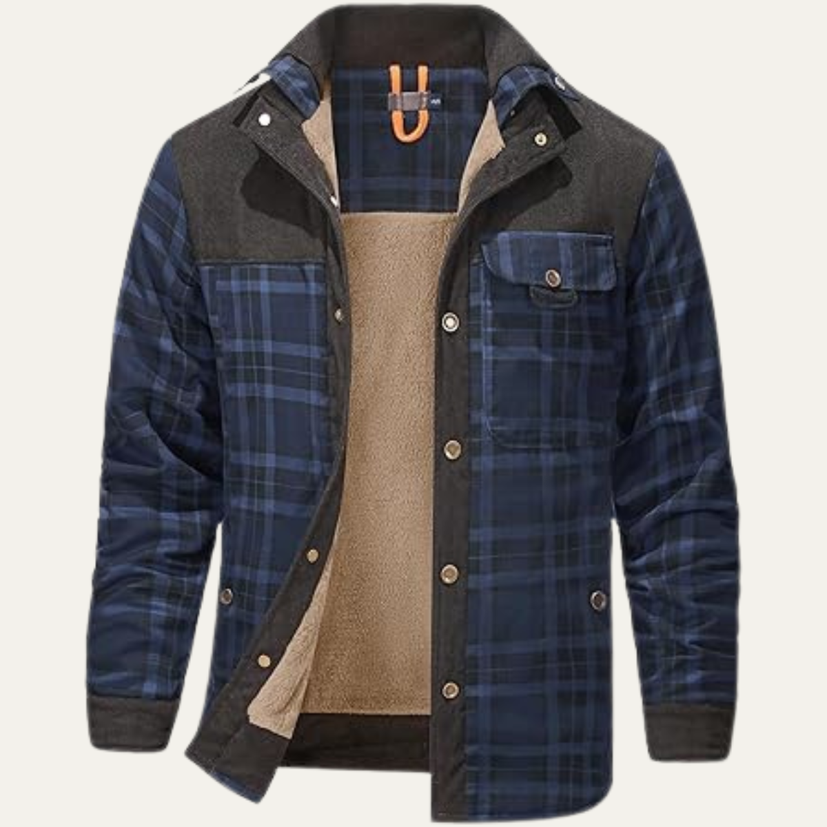 The Procida Men’s Outdoor Sherpa Lined Flannel Shirt Jacket