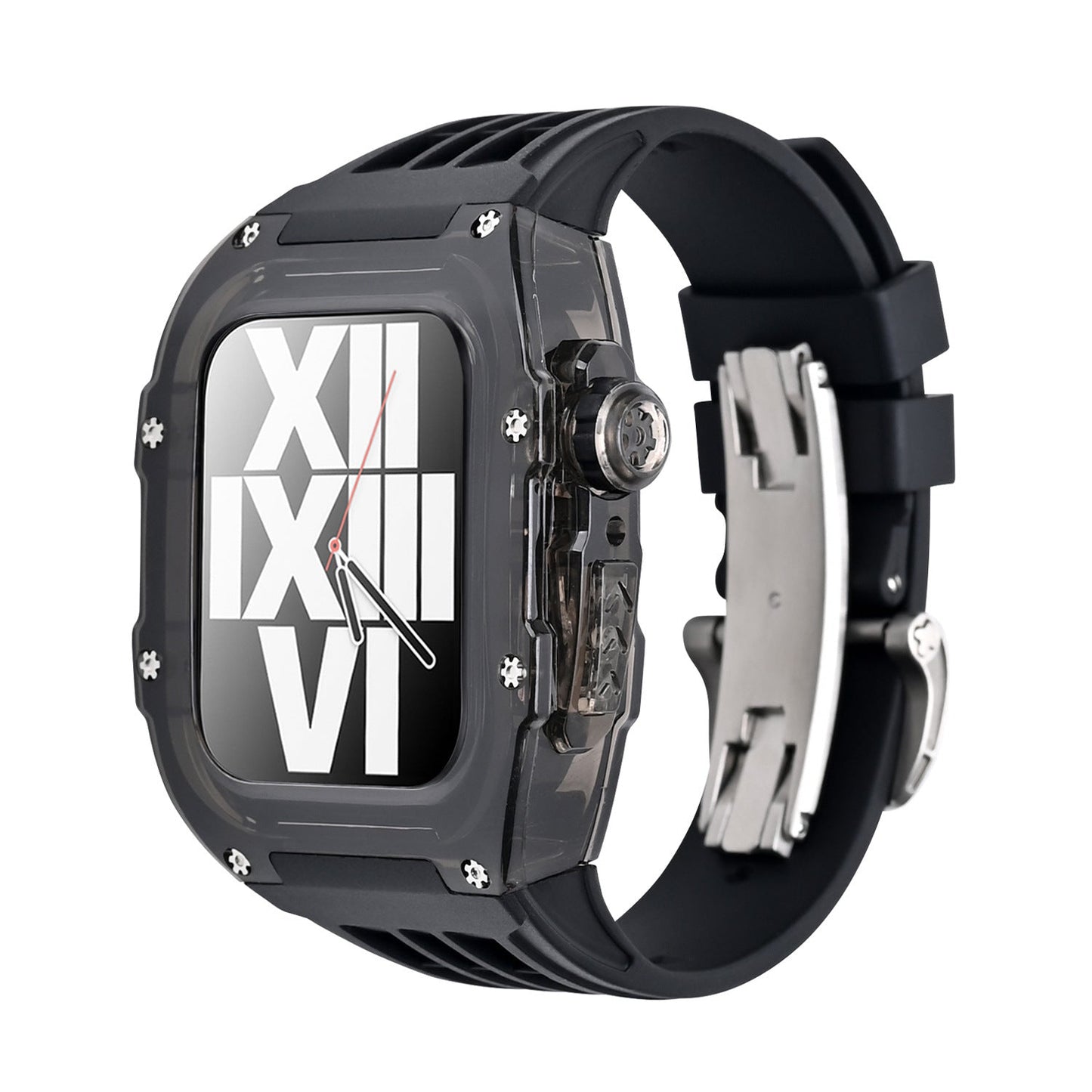 Stylish Fluoro Band & Black Case For Apple Watch