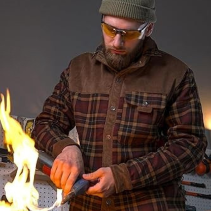 The Procida Men’s Outdoor Sherpa Lined Flannel Shirt Jacket