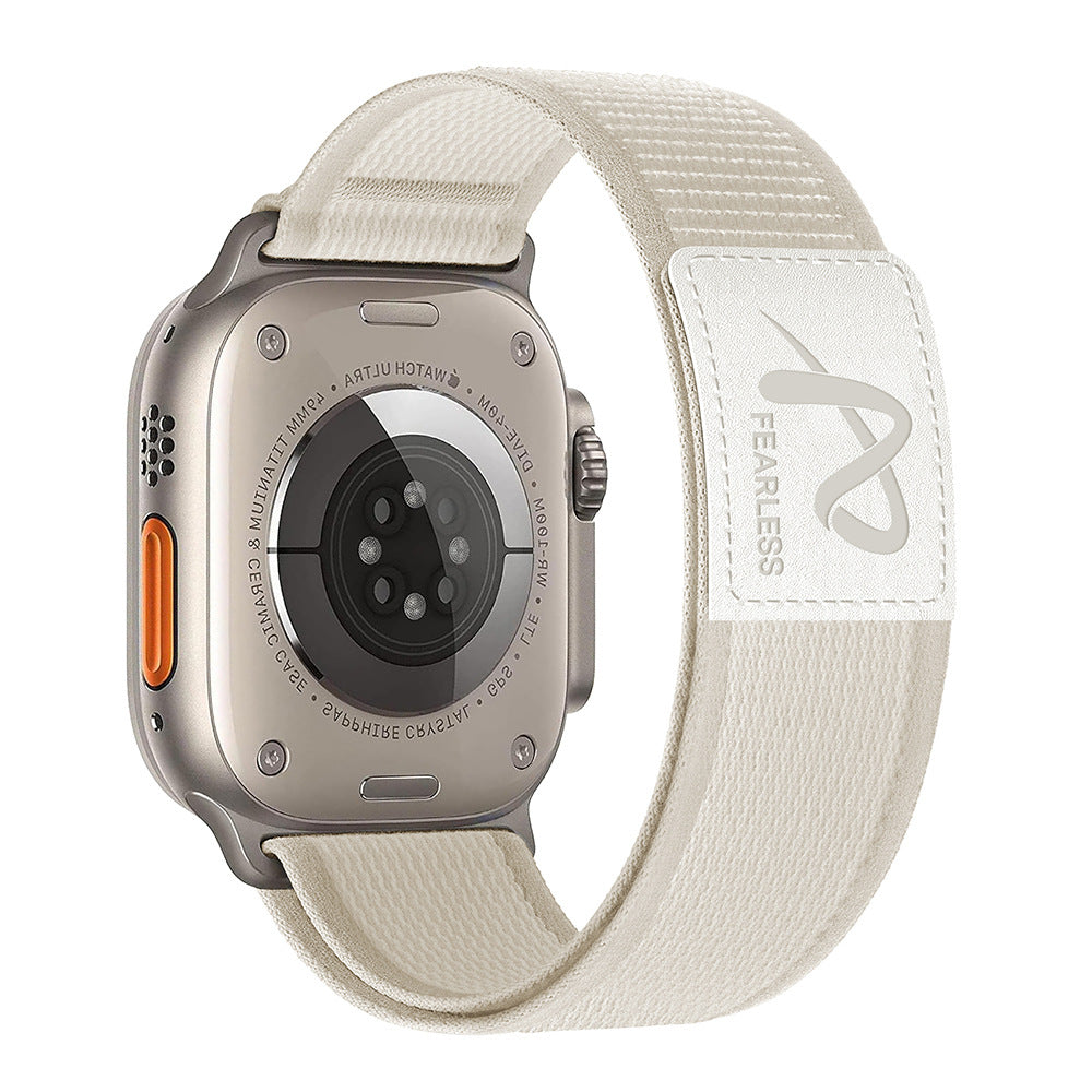 Durable Nylon Band for Apple Watch with Leather Patch