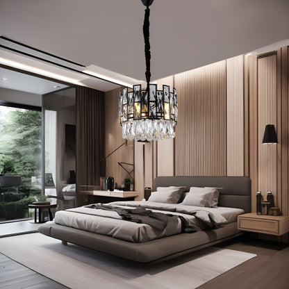 Luxury Crystal Hanging LED Light in Silver Finish