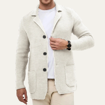 The San Marco Men’s Trendy Knitted Button Down Blazer Cardigan