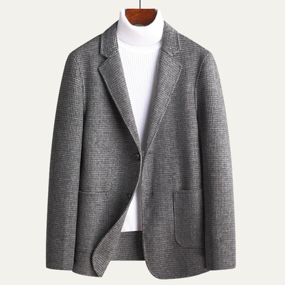 The Pantelleria Men's Checked Wool Suit Tweed Blazer Jacket