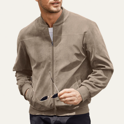 Men’s Suede Look Bomber Jacket