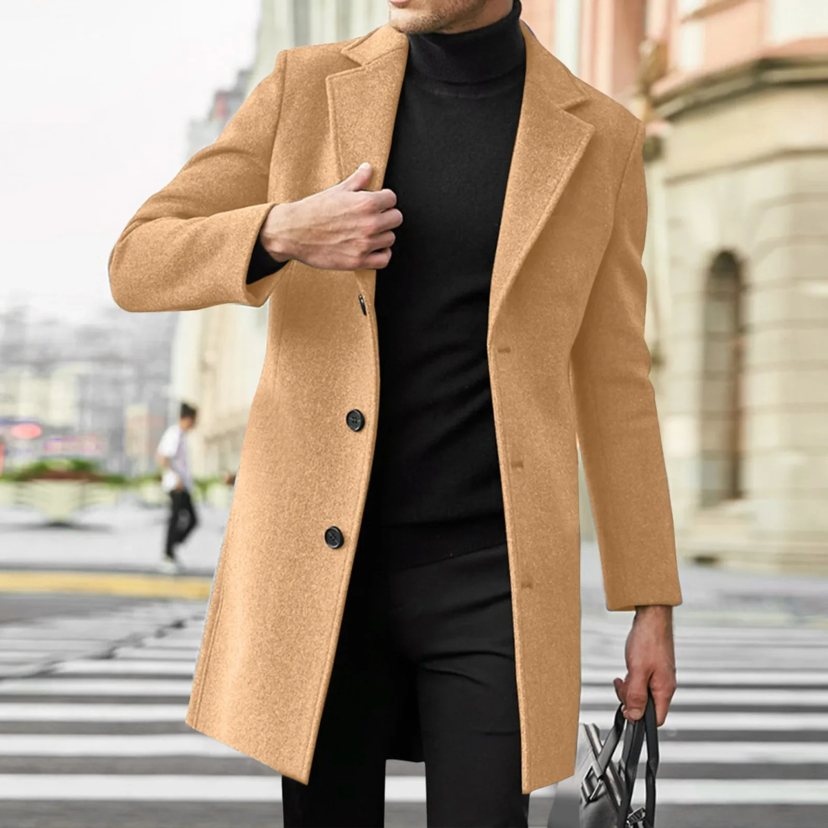 The San Candido Men’s Winter Wool Blend Slim Fit Overcoat