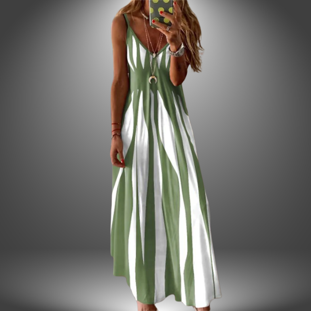 Brianna | Chic Horizontal Maxi Sundress for Easy Wear