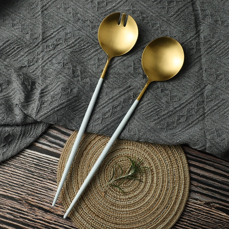 Elegant Gold Accented Serving Utensils - BritishElegance