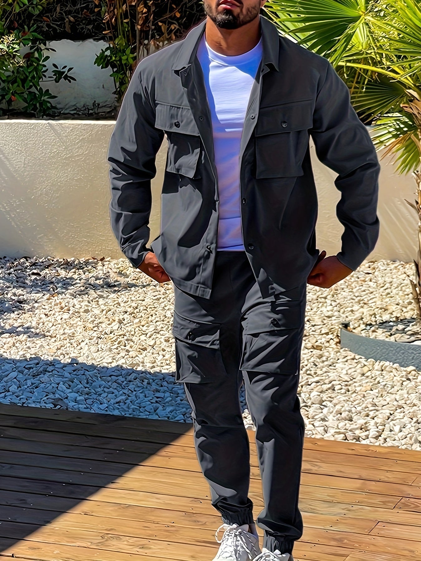 Comfy Men's Cotton Zip Up Tracksuit With Pockets