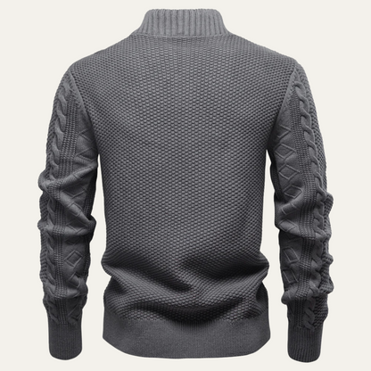 The Flintshire Men's Stylish Full Zip Warm Knitted Jacket