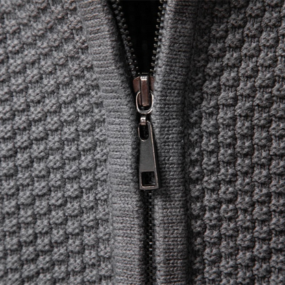 The Flintshire Men's Stylish Full Zip Warm Knitted Jacket
