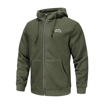 Men's fleece jacket with hood & zip – Sören