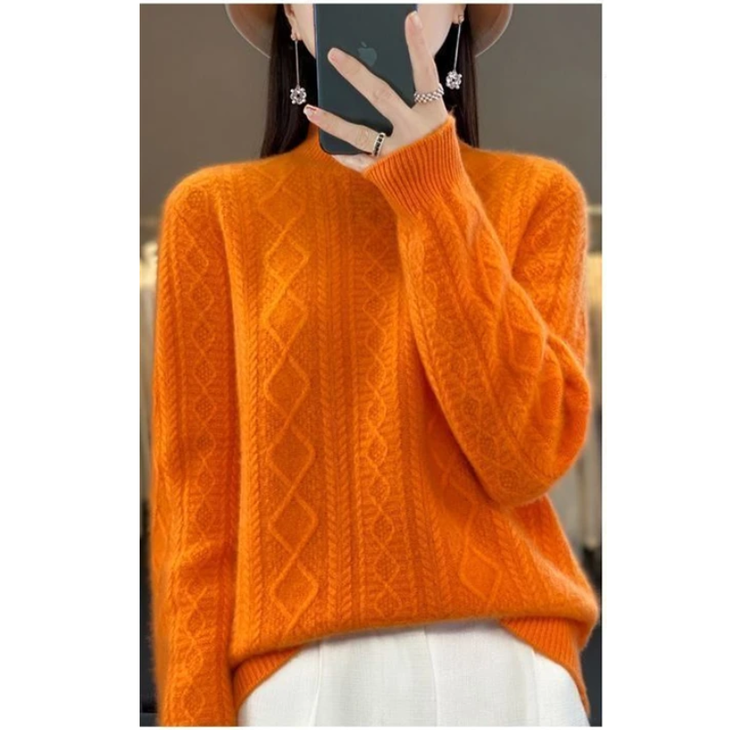Warm Crew Neck Sweater for Ladies - BritishElegance