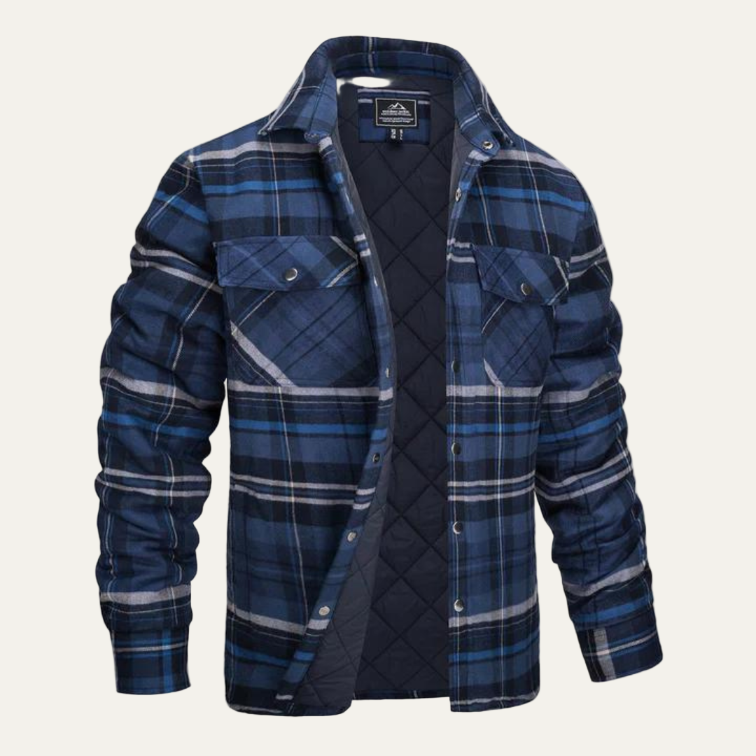 Men’s Quilted Flannel Check Shirt Jacket