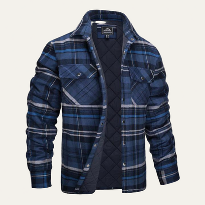 Men’s Quilted Flannel Check Shirt Jacket