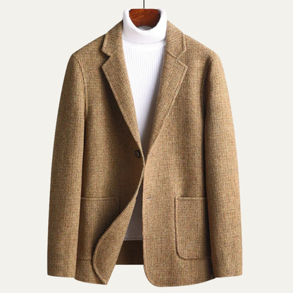 The Pantelleria Men's Checked Wool Suit Tweed Blazer Jacket