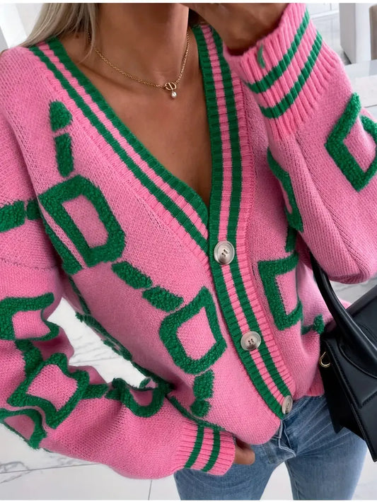 Ladies' Open Front V-Neck Sweater Cardigan - BritishElegance