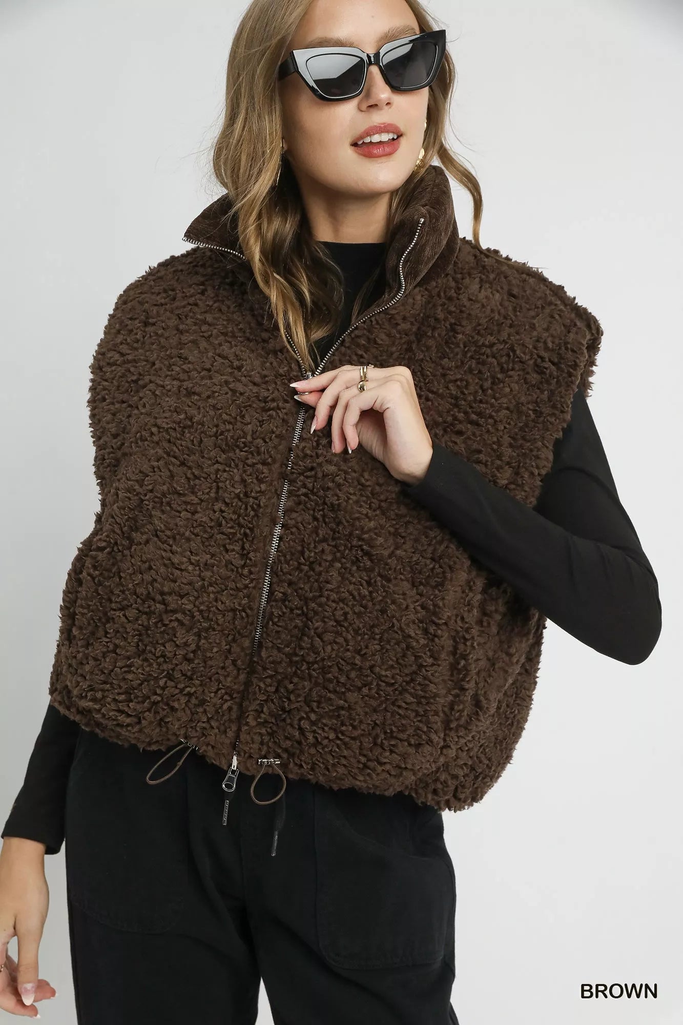 Warm Fleece Lined Zipper Vest for Women - BritishElegance