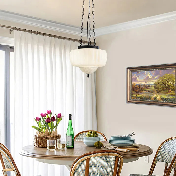 Simple White Hanging Lamp - BritishElegance