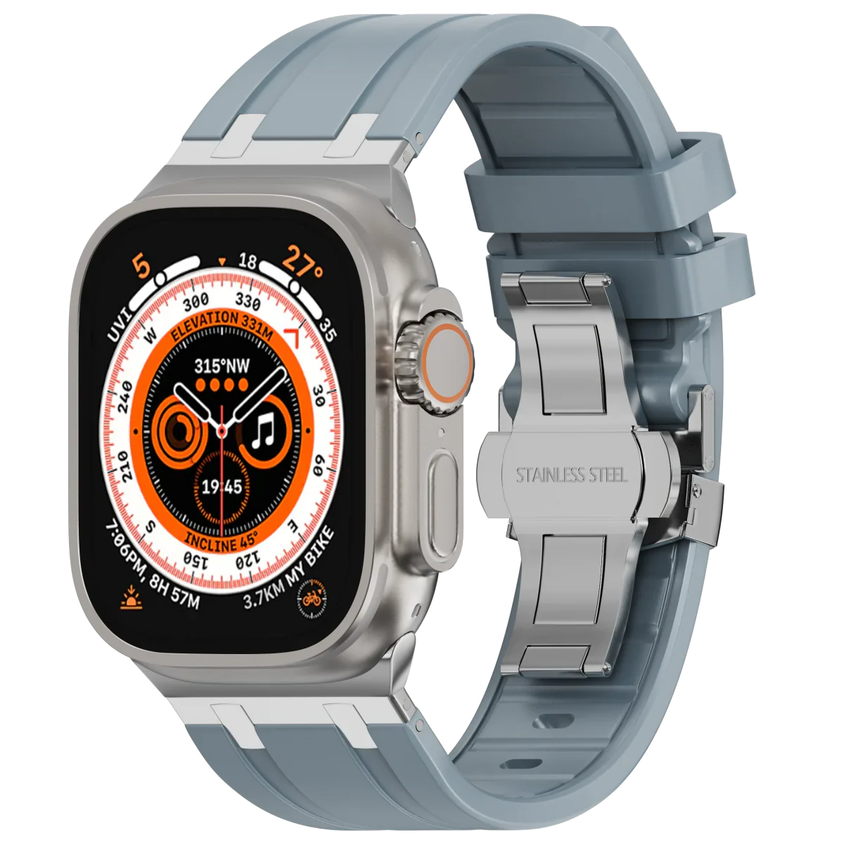 Soft Silicone Apple Watch Band With Metal Clasp