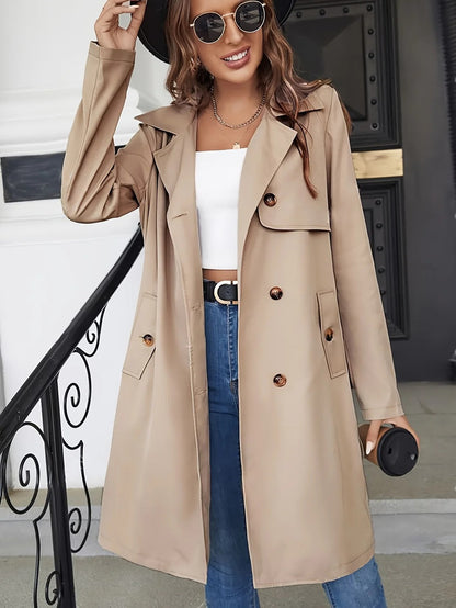 Classic Water Repellent Trench Coat with Pockets - BritishElegance