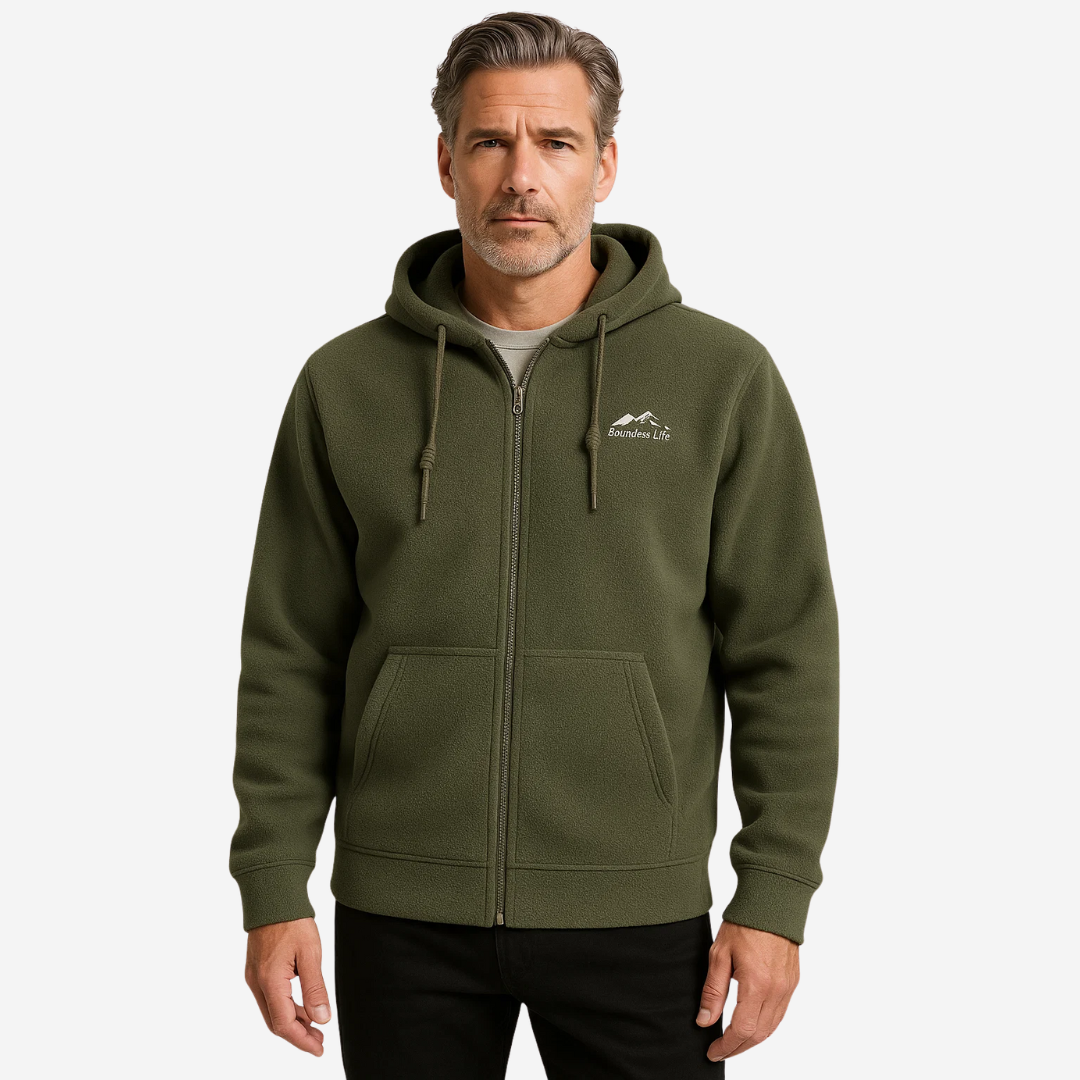 Men’s Soft Fleece Relaxed Fit Zip Up Hoodie