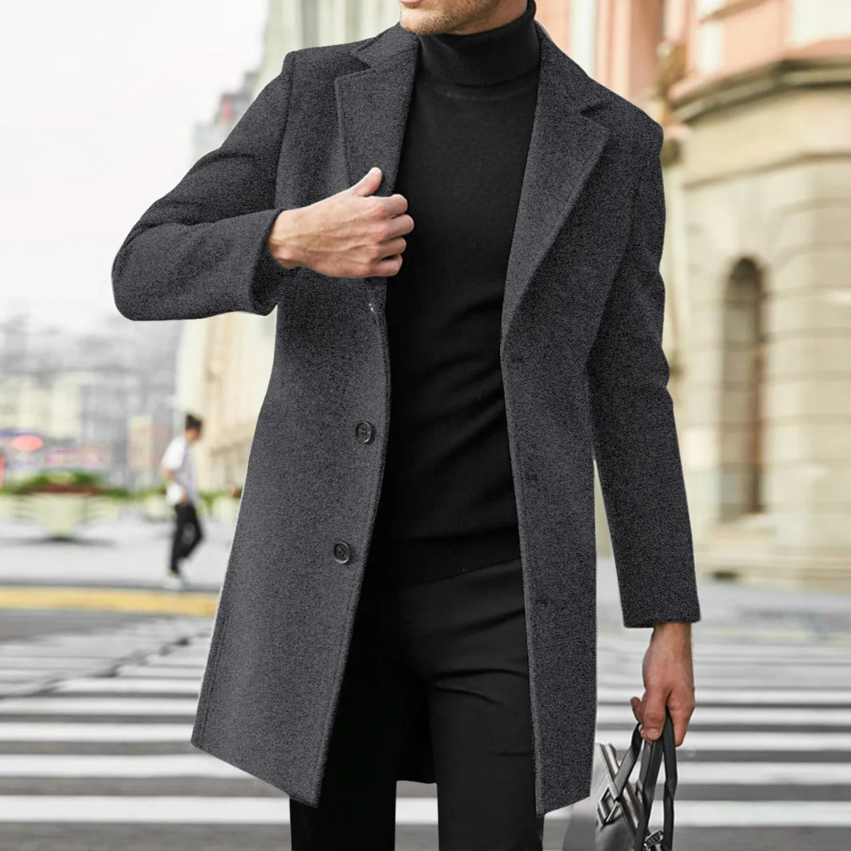 The San Candido Men’s Winter Wool Blend Slim Fit Overcoat