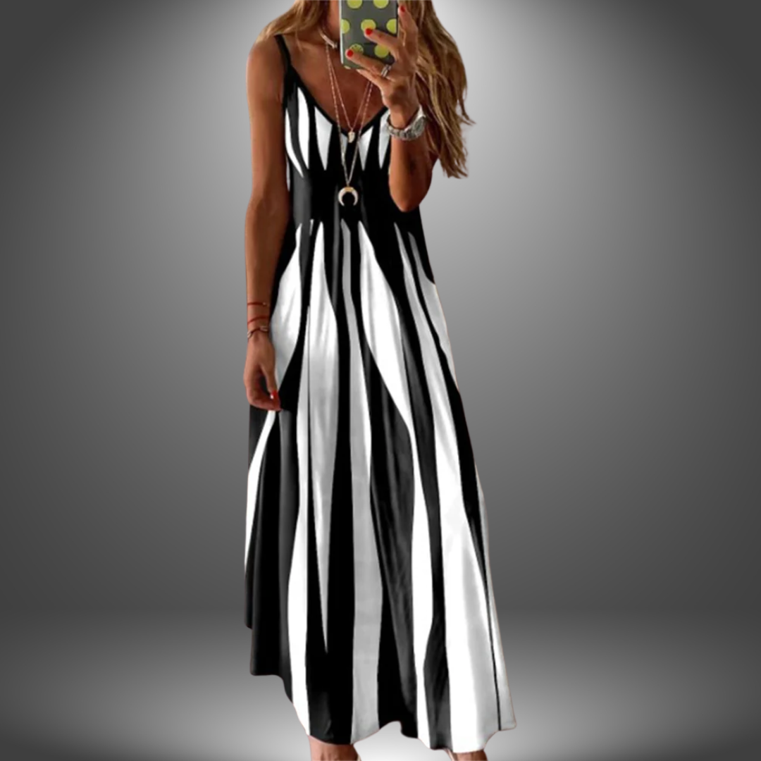 Brianna | Chic Horizontal Maxi Sundress for Easy Wear