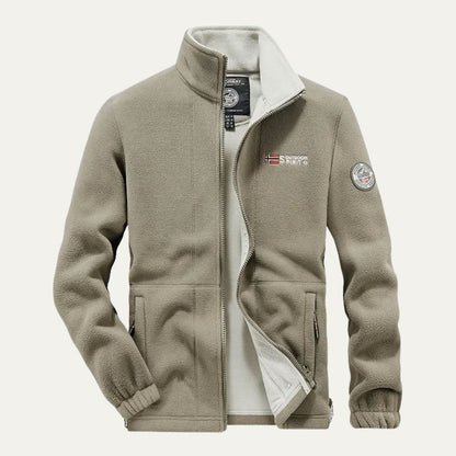 Men’s Textured Fleece High Collar Zip Jacket