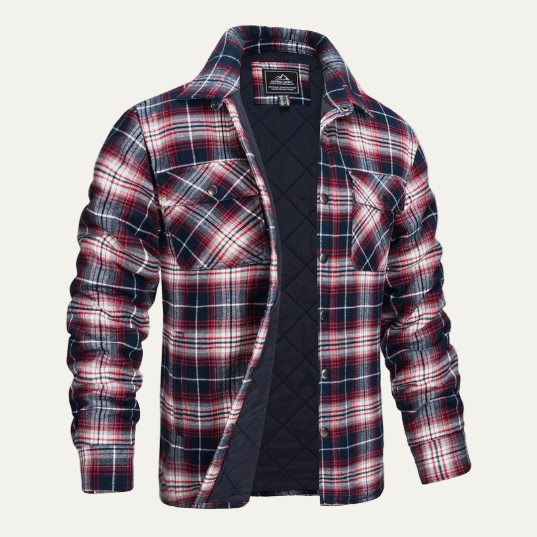 Men’s Quilted Flannel Check Shirt Jacket
