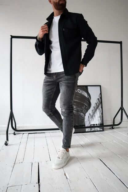 TailorEdge | Buttoned Shirt Jacket for Men with Chest Pockets