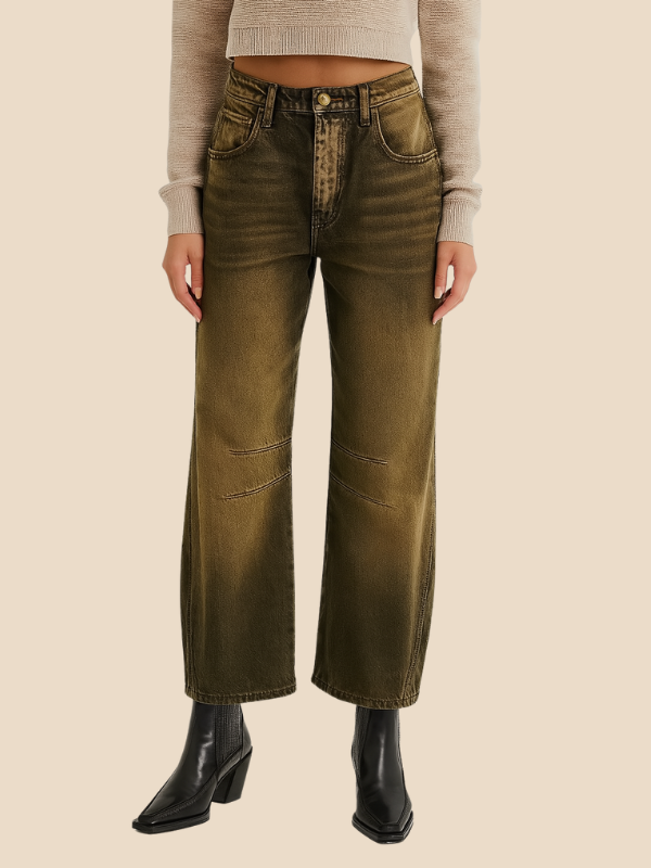 Trendy High Waist Leopard Jeans for Women